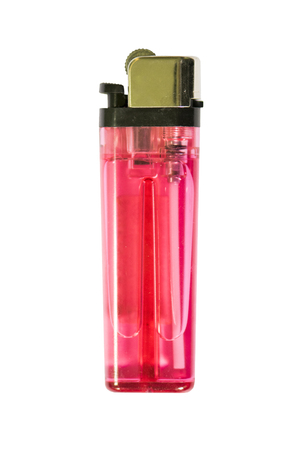 Red lighter isolated on the white background.の写真素材