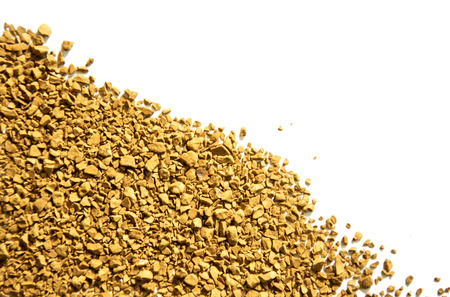 Soluble coffee, Instant coffee grains isolated on white for background.の写真素材