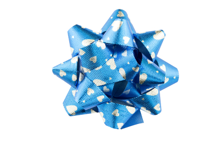 Beautiful bow gift on white backgroundの写真素材