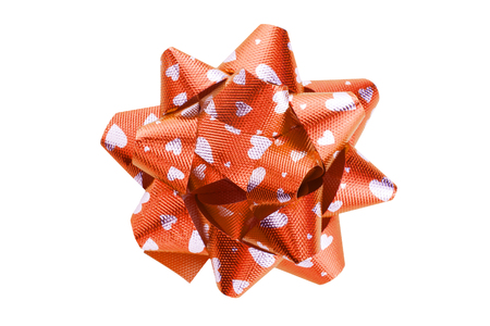 Beautiful bow gift on white backgroundの写真素材