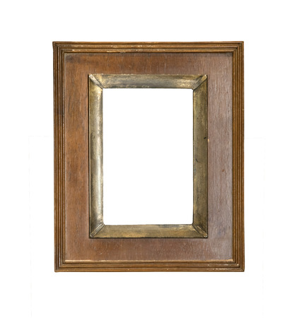 vintage picture frame isolated on white backgroundの写真素材