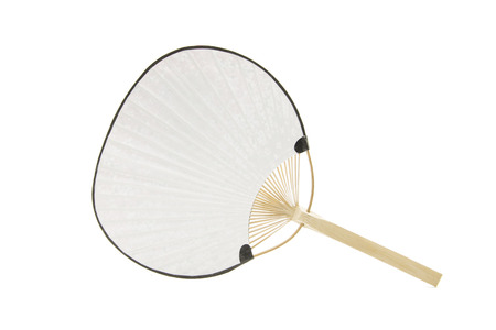folding fan isolated on white background. Traditional Japanese paper fan.の写真素材