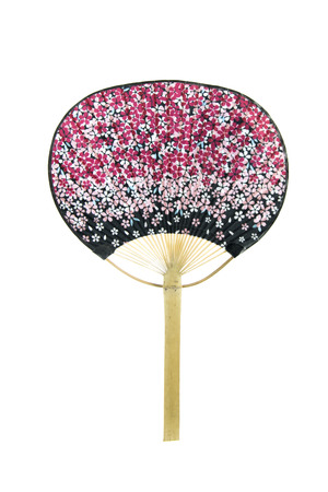 folding fan isolated on white background. Traditional Japanese paper fan.の写真素材