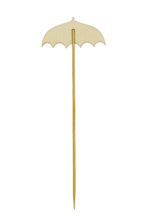 Umbrella toothpick isolated on whiteの写真素材