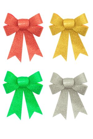 Shiny set of ribbons isolated on white background.の写真素材