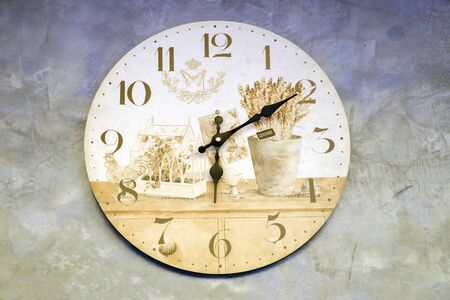 clock on concrete backgroundの写真素材