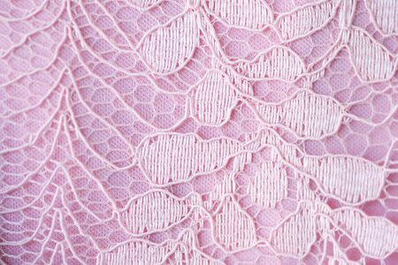 Lace fabric background, pink lace fabricの写真素材
