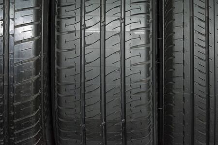 Car tire background, Tyre texture closeup background.の写真素材