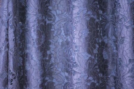Lace fabric background, blue lace fabricの写真素材