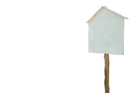 Wooden sign isolated on white. Wood planks sign isolatedの写真素材