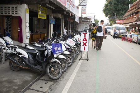 Motorcycle rental shop at Pai Mae hong sonのeditorial素材