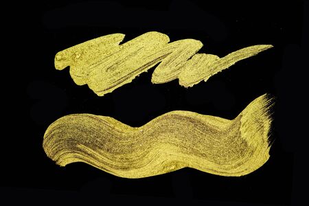 Gold Texture. Hand drawn brush stroke.の写真素材