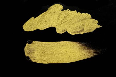 Gold Texture. Hand drawn brush stroke.の写真素材