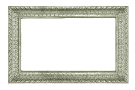 Vintage picture and photo frame isolated on white backgroundの写真素材