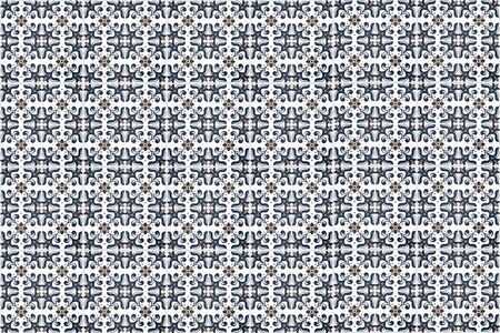 Vintage ceramic tiles wall decoration.Turkish ceramic tiles wall backgroundの写真素材
