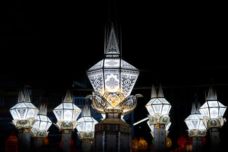 Lanna lantern festival decoration , Chiang Mai ,Thailandの写真素材