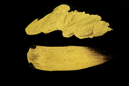 Gold Texture. Hand drawn brush stroke.の写真素材