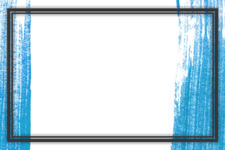 blue brush stroke and frame backgroundの写真素材