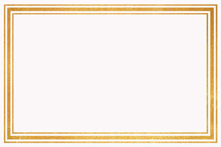 Golden glitter frame on white background.の写真素材