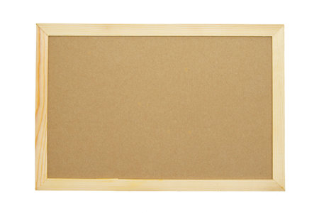 blank cork message pin board isolated on white background.の写真素材