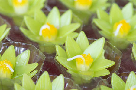 Flowers made from candles background.の写真素材