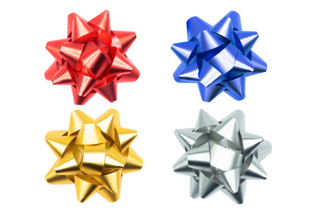 collection of ribbon bows isolated on white background.の写真素材