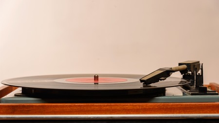 Stereo Turntable Vinyl Record Player Analog Retro Vintageの写真素材
