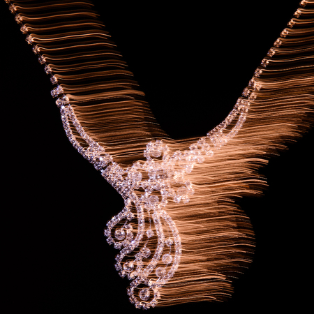 Nice Jewelry. Necklace. mixed light. black background.の写真素材