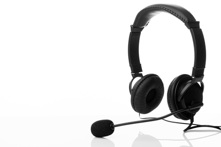 Headset employee call center or support service on a white background - imageの写真素材