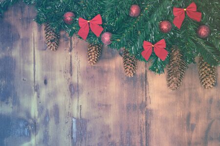 Christmas background with xmas tree. Winter holiday theme. Happy New Year. Space for text. - imageの写真素材