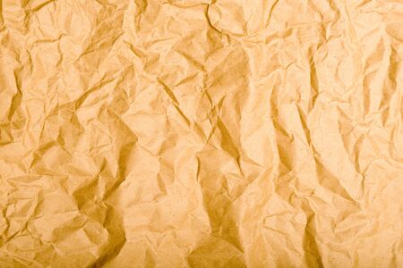 Wrinkled Kraft Paper Texture. Natural Brown Vintage Background - imageの写真素材