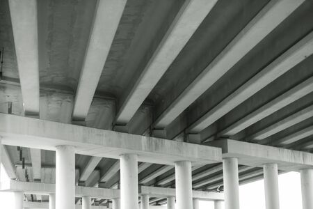 modern reinforced concrete bridge, bottom view - image.