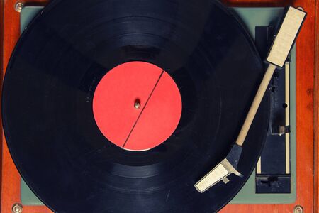 Stereo Turntable Vinyl Record Player Analog Retro Vintage front view