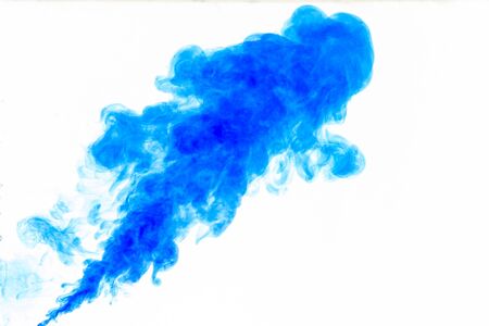 Cloud of ink in water isolated on white. Color of the year 2020. - imageの写真素材