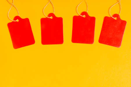 Sale labels. Price tags. Special offer and promotion. Store discount. Shopping time. Gift labels, isolated on white background.の写真素材