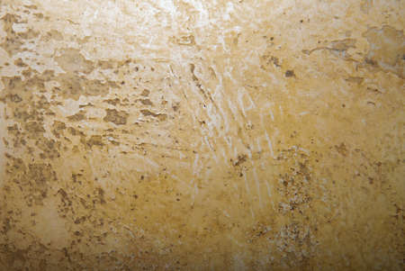 Big wet spots and cracks and black mold on the wall near flour in domestic house room after heavy rain and lot of water.の写真素材
