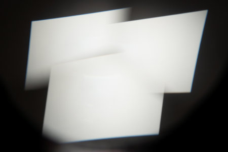 abstract white rectangles on a black background. can be used as a mask by the designerの写真素材
