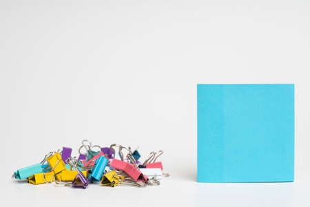 Paper clips isolated on white backgroundの写真素材