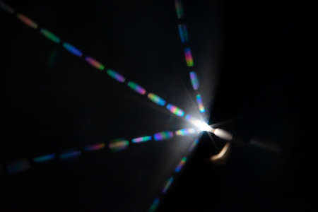 Sun flare on the black background