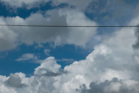 blue sky with cloud closeupの写真素材