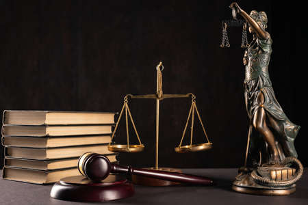 Law and Justice concept. dark backgroundの写真素材