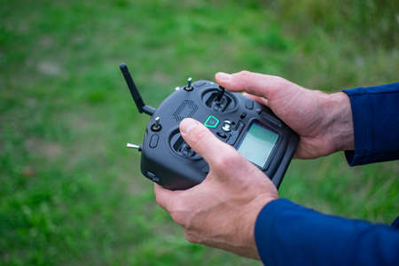 man with control drone