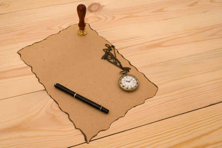 Notary's public pen and stamp on testament and last will. notary public toolsの写真素材