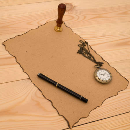 Notary's public pen and stamp on testament and last will. notary public toolsの写真素材