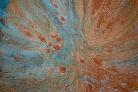 Marbled blue abstract background. Liquid marble pattern.