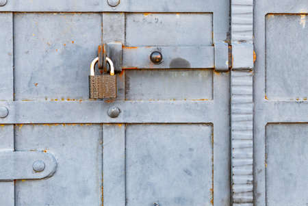 closed metal door with lock