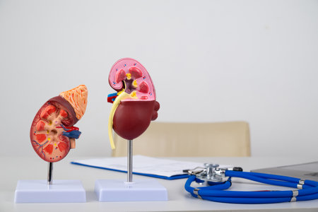 kidney mockup on work desk of doctorの写真素材