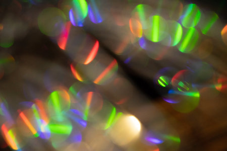 Multicolored rainbow large bokeh effect backgroundの写真素材