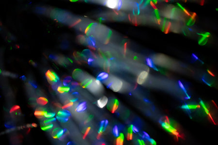 Multicolored rainbow large bokeh effect backgroundの写真素材
