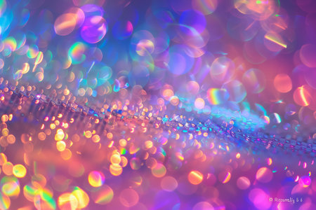 Multicolored rainbow large bokeh effect background - imageの素材